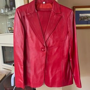 Genuine leather skirt suit size L
